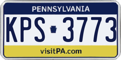 PA license plate KPS3773