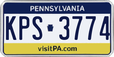 PA license plate KPS3774