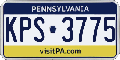 PA license plate KPS3775