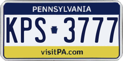 PA license plate KPS3777