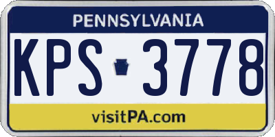 PA license plate KPS3778