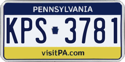 PA license plate KPS3781