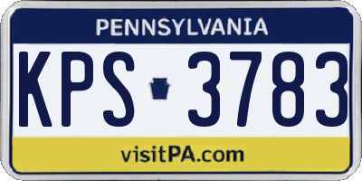 PA license plate KPS3783