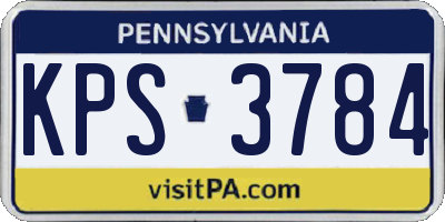 PA license plate KPS3784