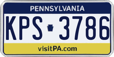 PA license plate KPS3786