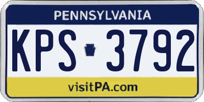 PA license plate KPS3792