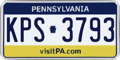 PA license plate KPS3793