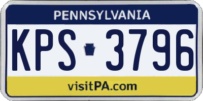 PA license plate KPS3796