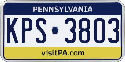 PA license plate KPS3803