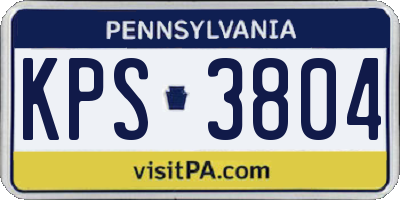 PA license plate KPS3804