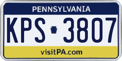 PA license plate KPS3807