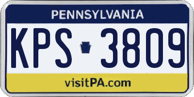 PA license plate KPS3809