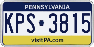 PA license plate KPS3815