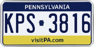 PA license plate KPS3816