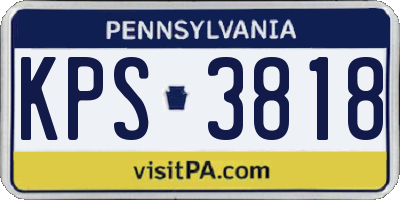 PA license plate KPS3818