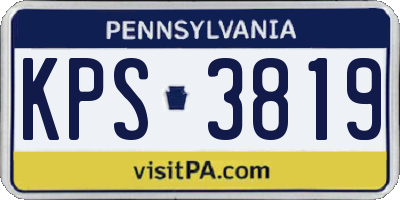 PA license plate KPS3819