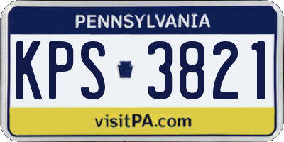 PA license plate KPS3821