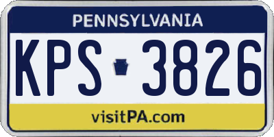 PA license plate KPS3826