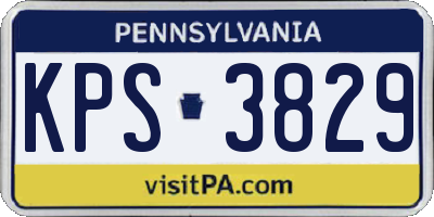 PA license plate KPS3829