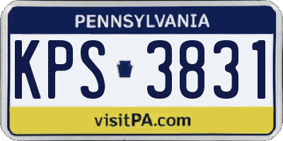 PA license plate KPS3831