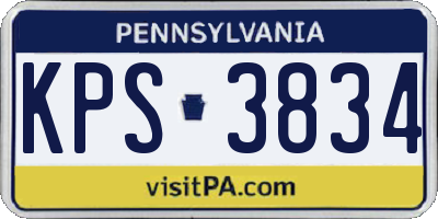 PA license plate KPS3834