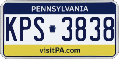 PA license plate KPS3838
