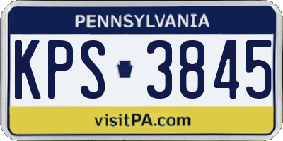 PA license plate KPS3845