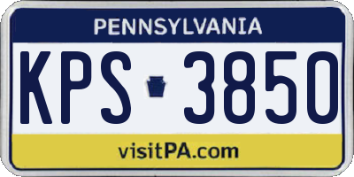 PA license plate KPS3850