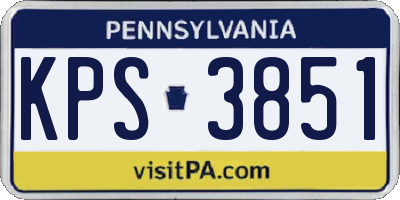 PA license plate KPS3851