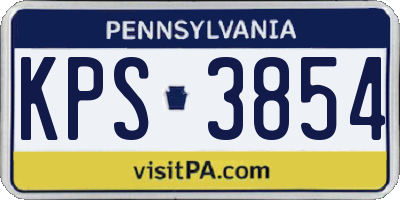 PA license plate KPS3854