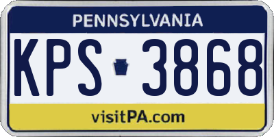 PA license plate KPS3868