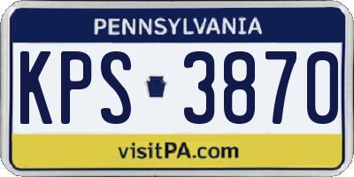 PA license plate KPS3870
