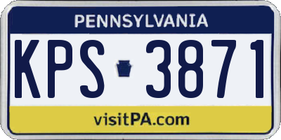PA license plate KPS3871