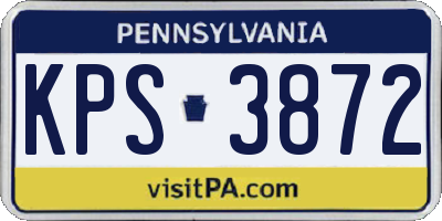 PA license plate KPS3872
