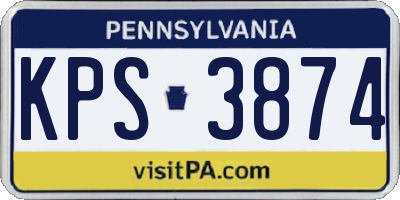 PA license plate KPS3874