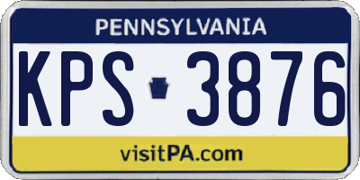 PA license plate KPS3876