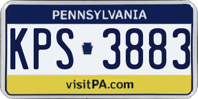 PA license plate KPS3883