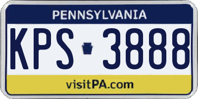 PA license plate KPS3888