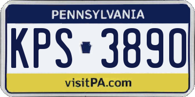 PA license plate KPS3890