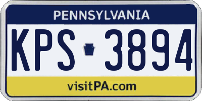 PA license plate KPS3894