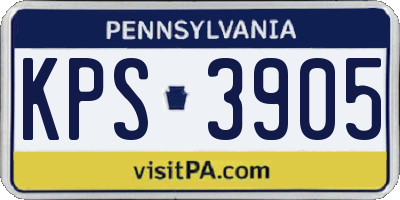 PA license plate KPS3905