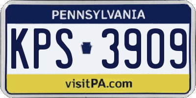 PA license plate KPS3909