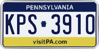 PA license plate KPS3910