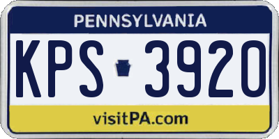 PA license plate KPS3920