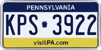 PA license plate KPS3922