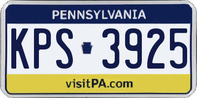 PA license plate KPS3925