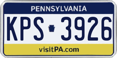 PA license plate KPS3926