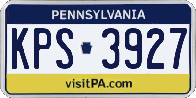 PA license plate KPS3927