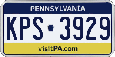 PA license plate KPS3929