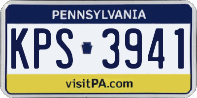 PA license plate KPS3941